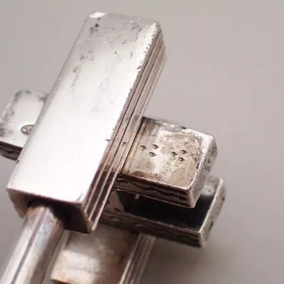 HERMES Logo Touareg H Cadena Padlock Bag Charm Silver